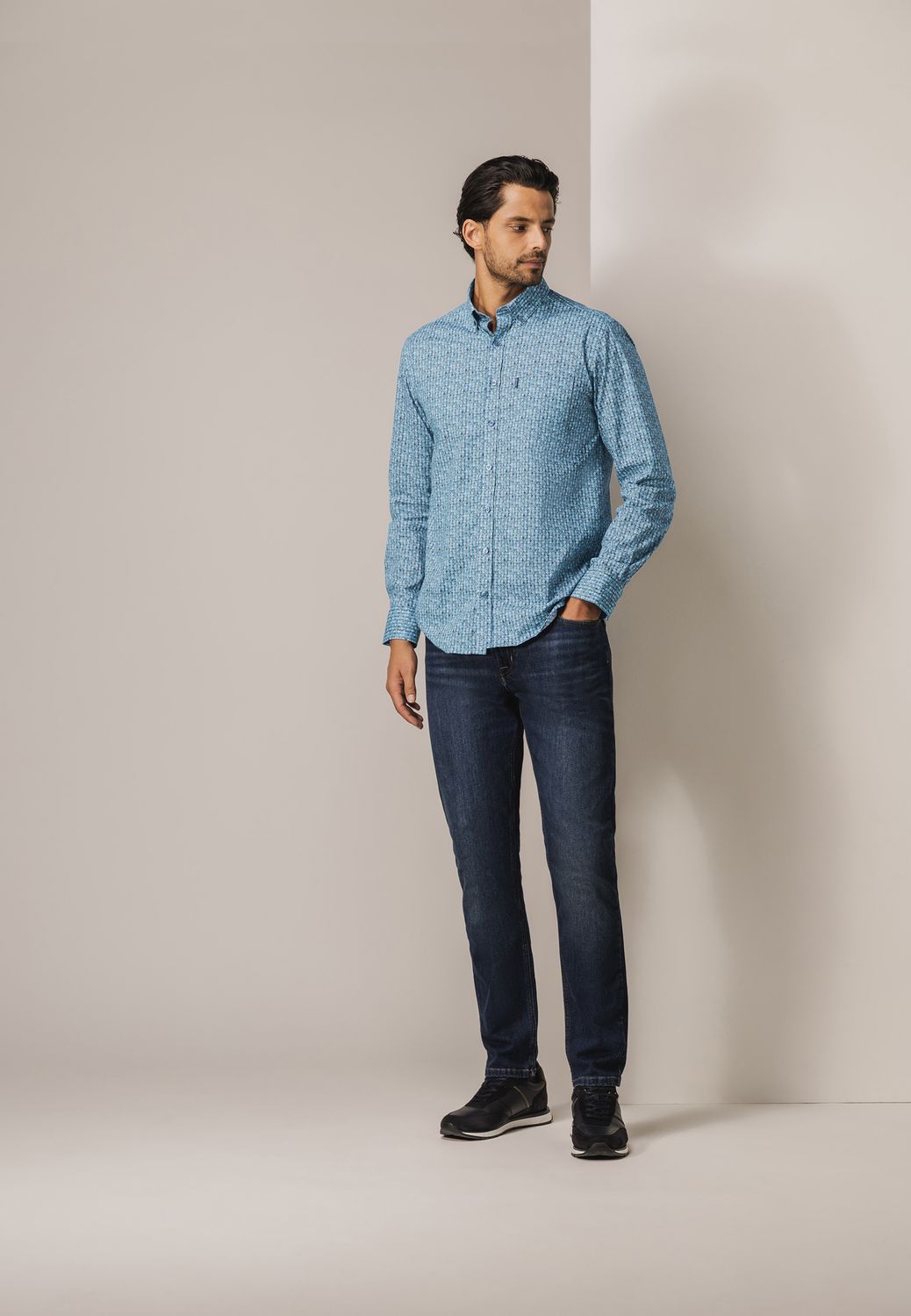 State of Art Shirt LS Print - Pop grijsblauw:wit 21425275