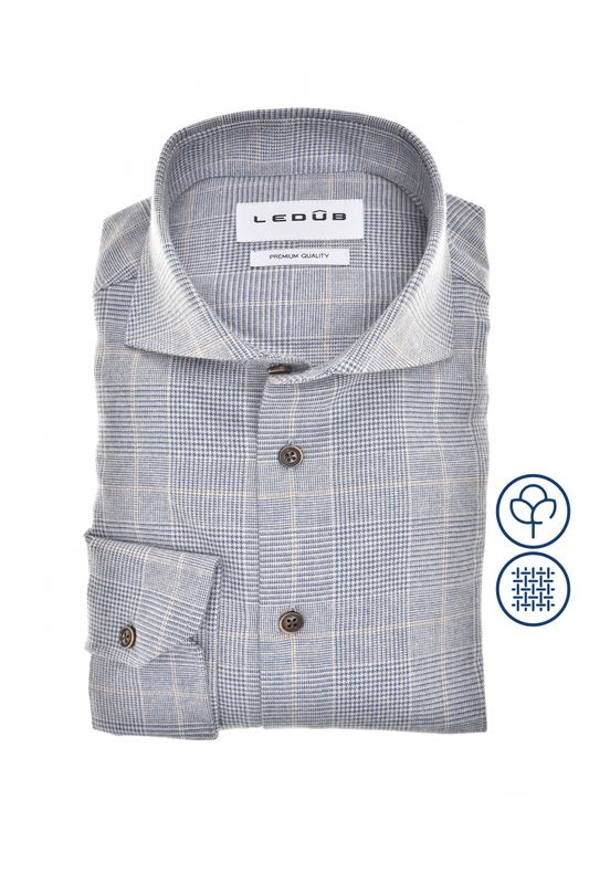 Ledub Shirts Check:Overhemd Blauw 0143138