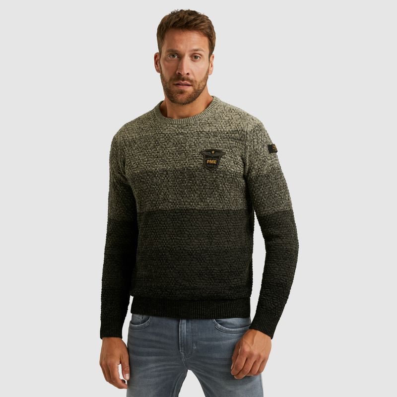 PME Legend R-neck gradient knit Grijs PKW2509334