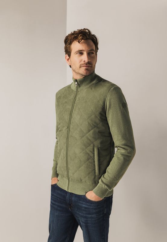 State of Art Cardigan Plain - Zip olijfgroen:uni 16125105