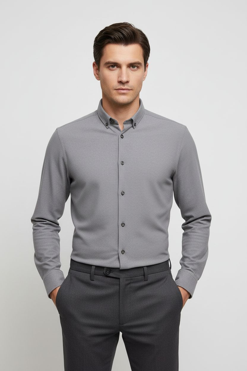 State of Art Shirt LS Plain lichtgrijs:kit 21125213