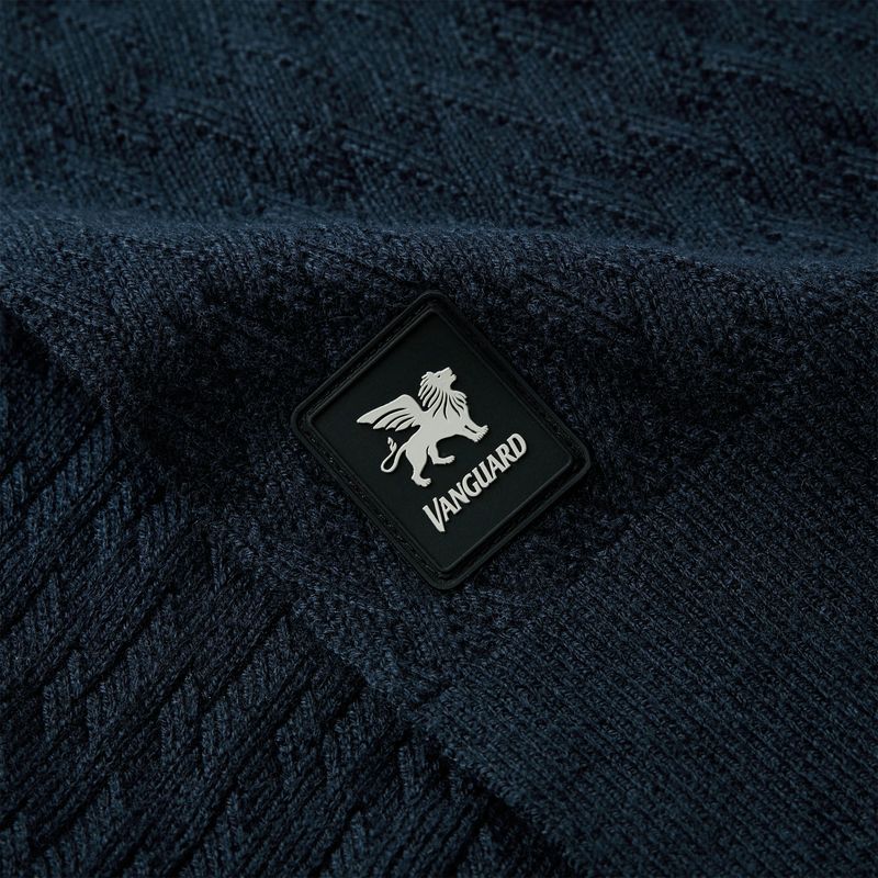 Vanguard Scarf V pattern cotton blend wool Blauw VAC2509906