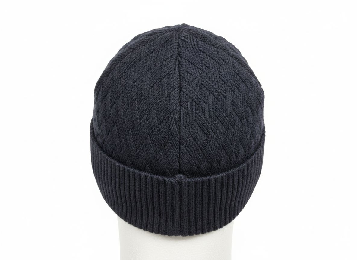 Vanguard Beanie V pattern cotton blend wool Blauw VAC2509905