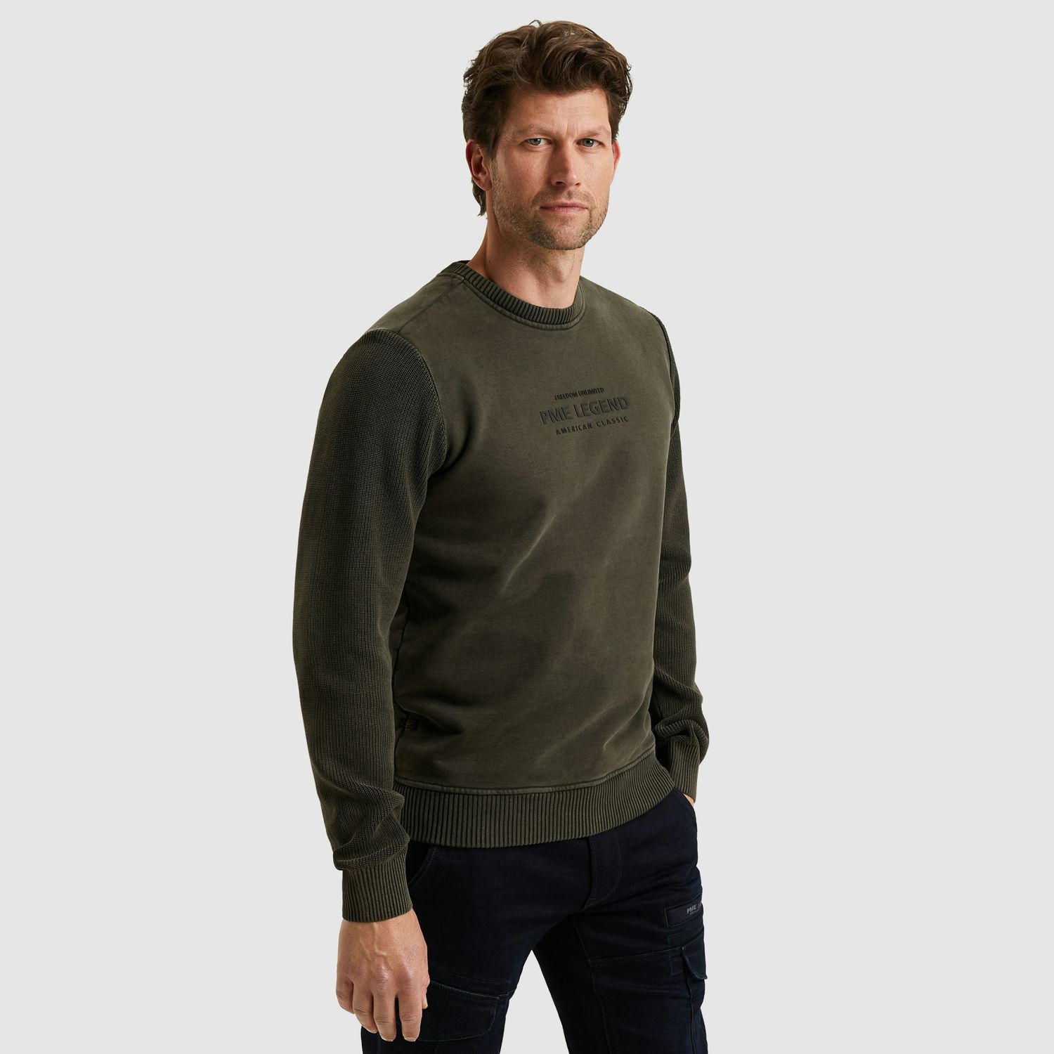 PME Legend Crewneck sweat knit combination Dark Grey PSW2510323