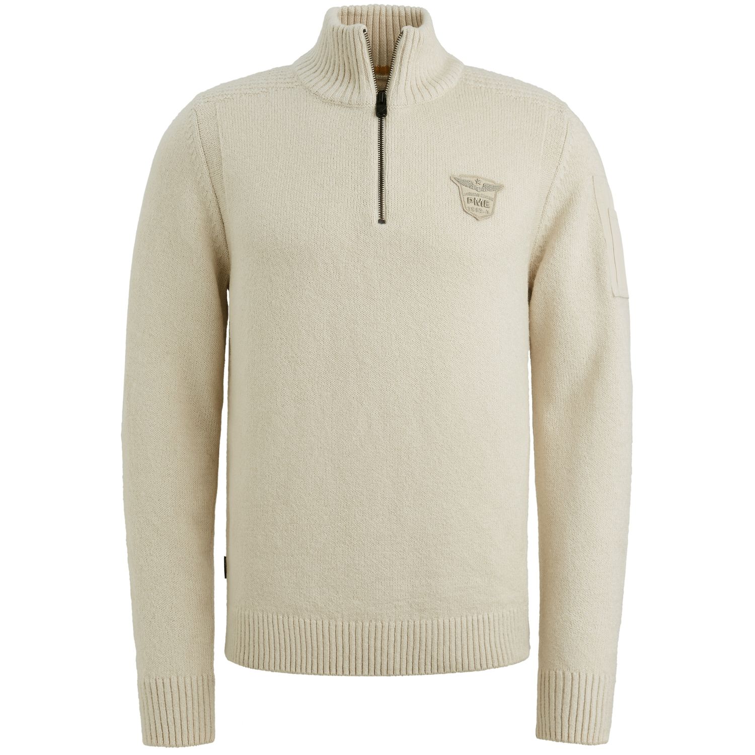 PME Legend Half zip collar soft blend Wit PKW2510314