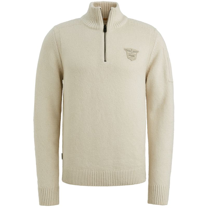 PME Legend Half zip collar soft blend Wit PKW2510314
