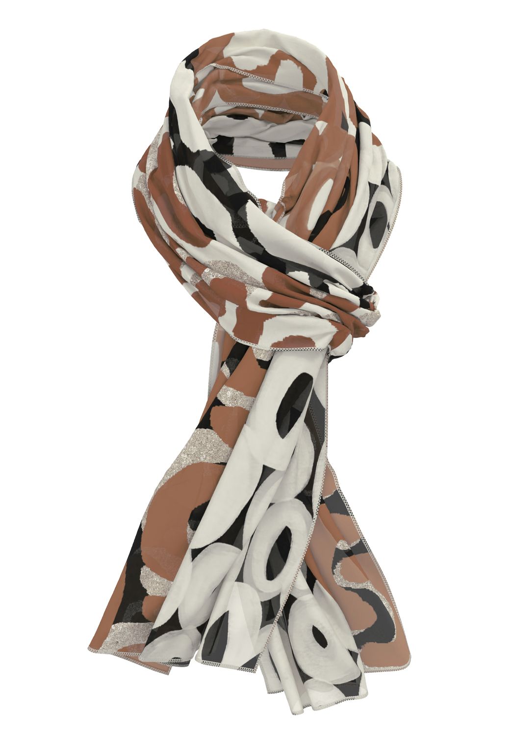 Frank Walder Schal beige/ bro Print W53110770