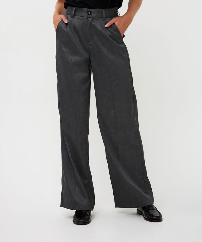Esqualo Trousers shimmer crinkle Anthracite W25.10743