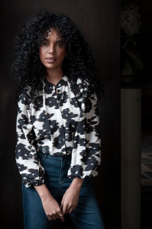 Geisha Blouse flowers Wit 53755-20