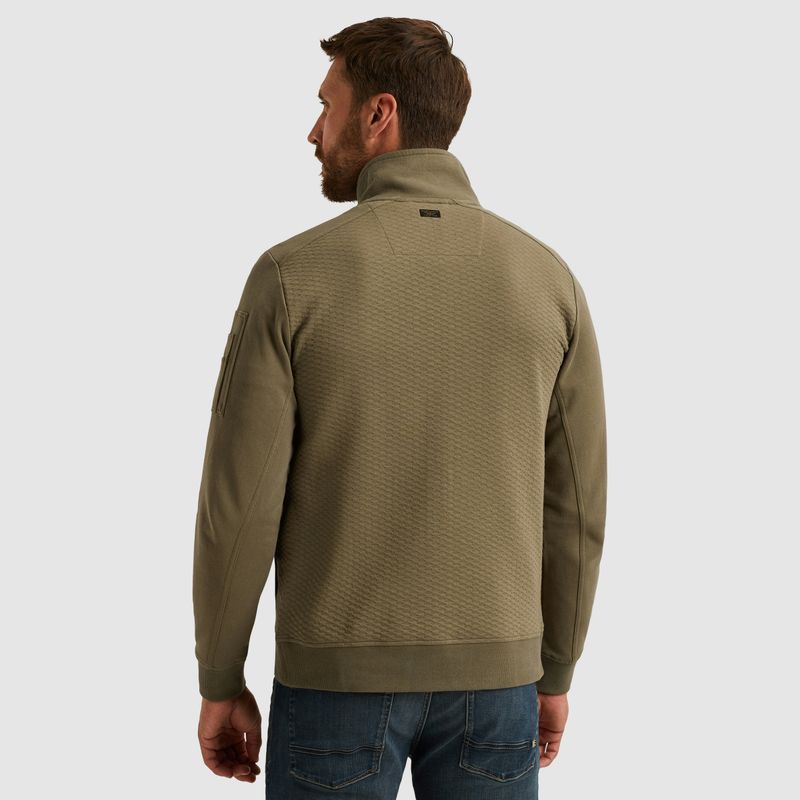 PME Legend Zip jacket jacquard interlock swea Dusky Green PSW2510474