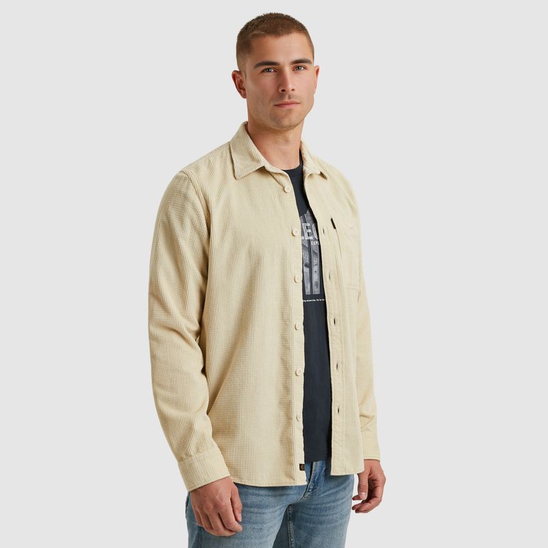 PME Legend LONG SLEEVE SHIRT Dobby Cord Bone White PSI2510206