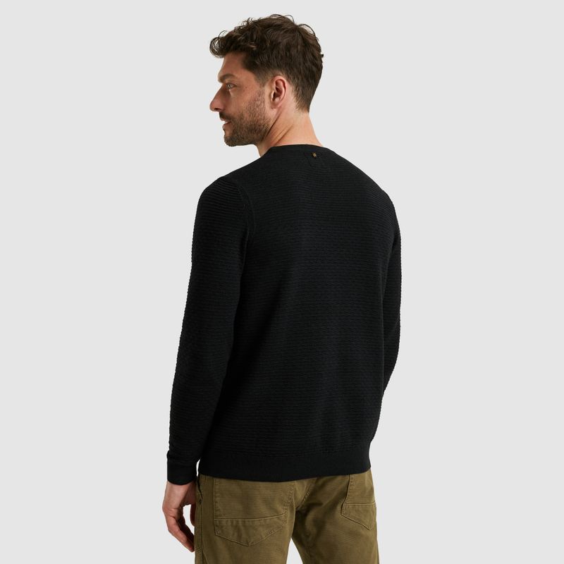 PME Legend R-neck cotton mouline Blauw PKW2510300