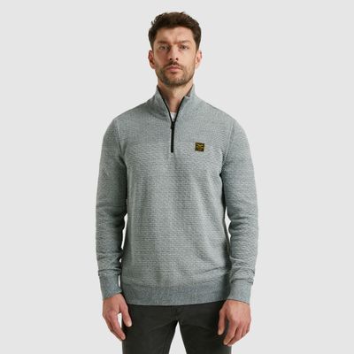 PME Legend Half zip collar cotton mouline (or Blauw PKW2510301