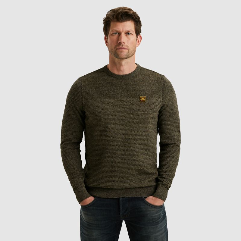 PME Legend R-neck cotton mouline Dusky Green PKW2510300