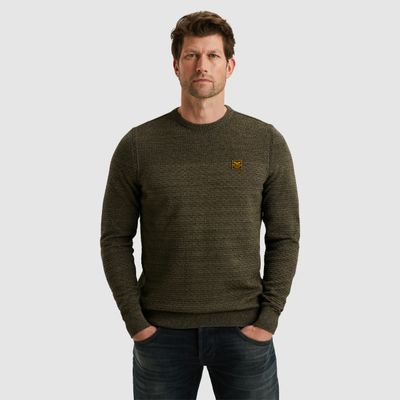 PME Legend R-neck cotton mouline Dusky Green PKW2510300