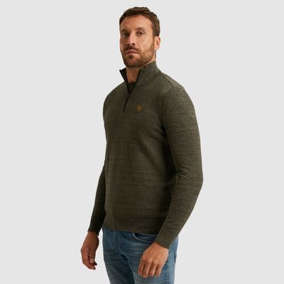 PME Legend Half zip collar cotton mouline (or Dusky Green PKW2510301