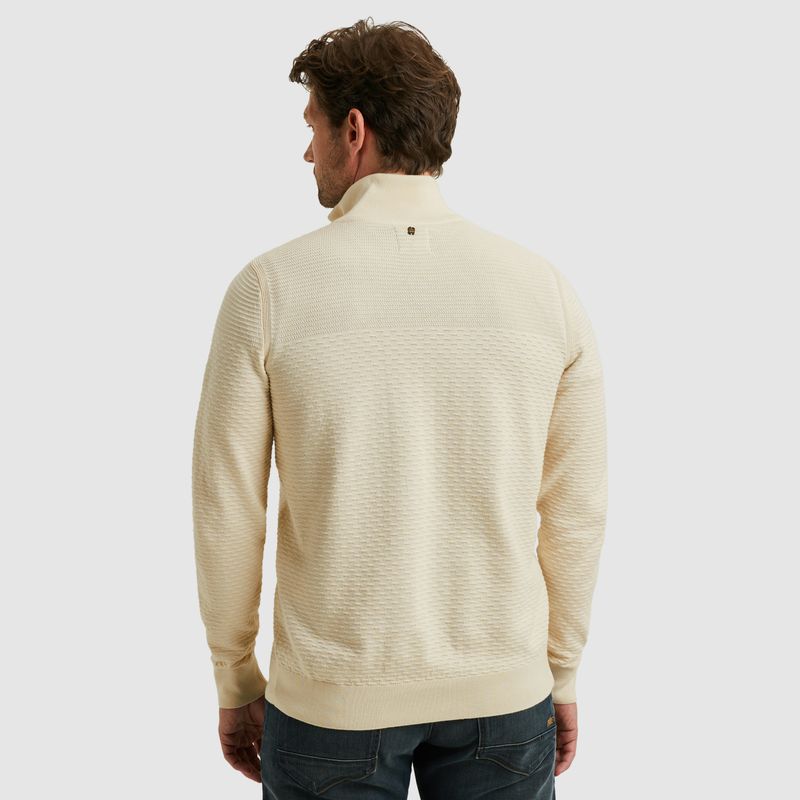 PME Legend Half zip collar cotton mouline (or Bone White PKW2510301