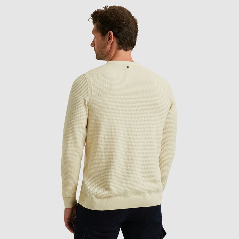 PME Legend R-neck cotton mouline Bone White PKW2510300