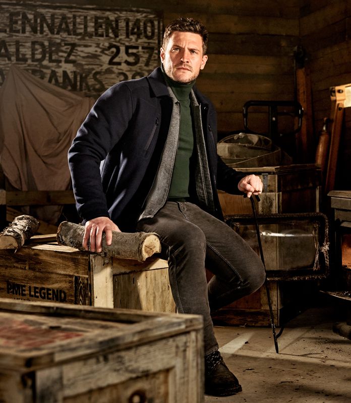 PME Legend LONG SLEEVE SHIRT Woolblend Herrin Dark Grey Melee PSI2510218