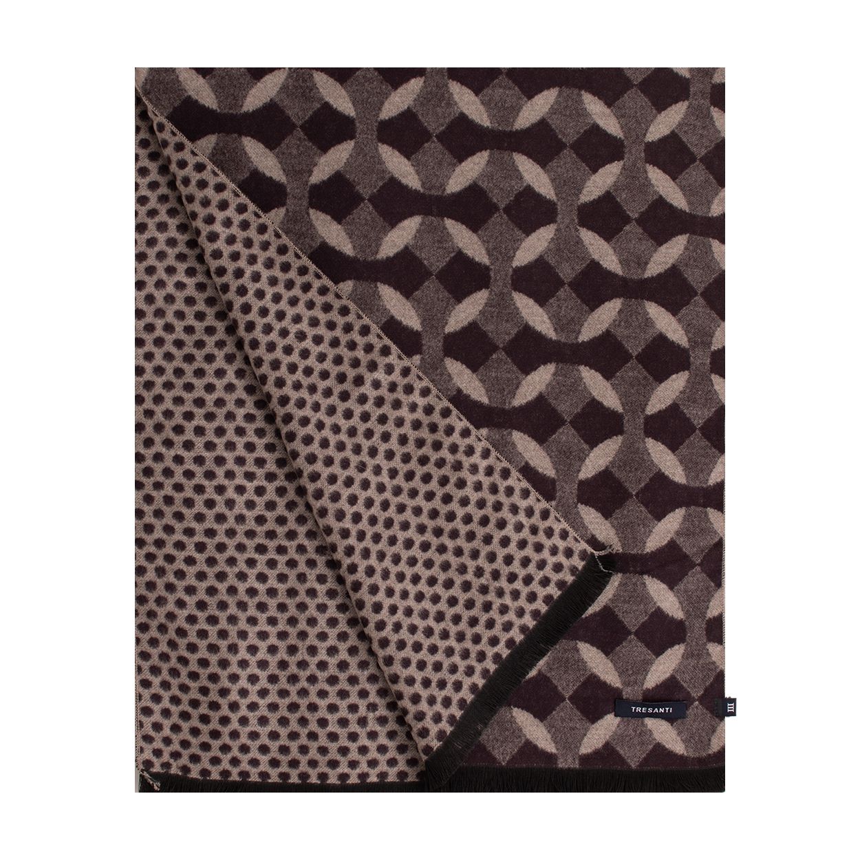 Tresanti FELLO | Circles viscose scarf Dark brown TRSCJE240
