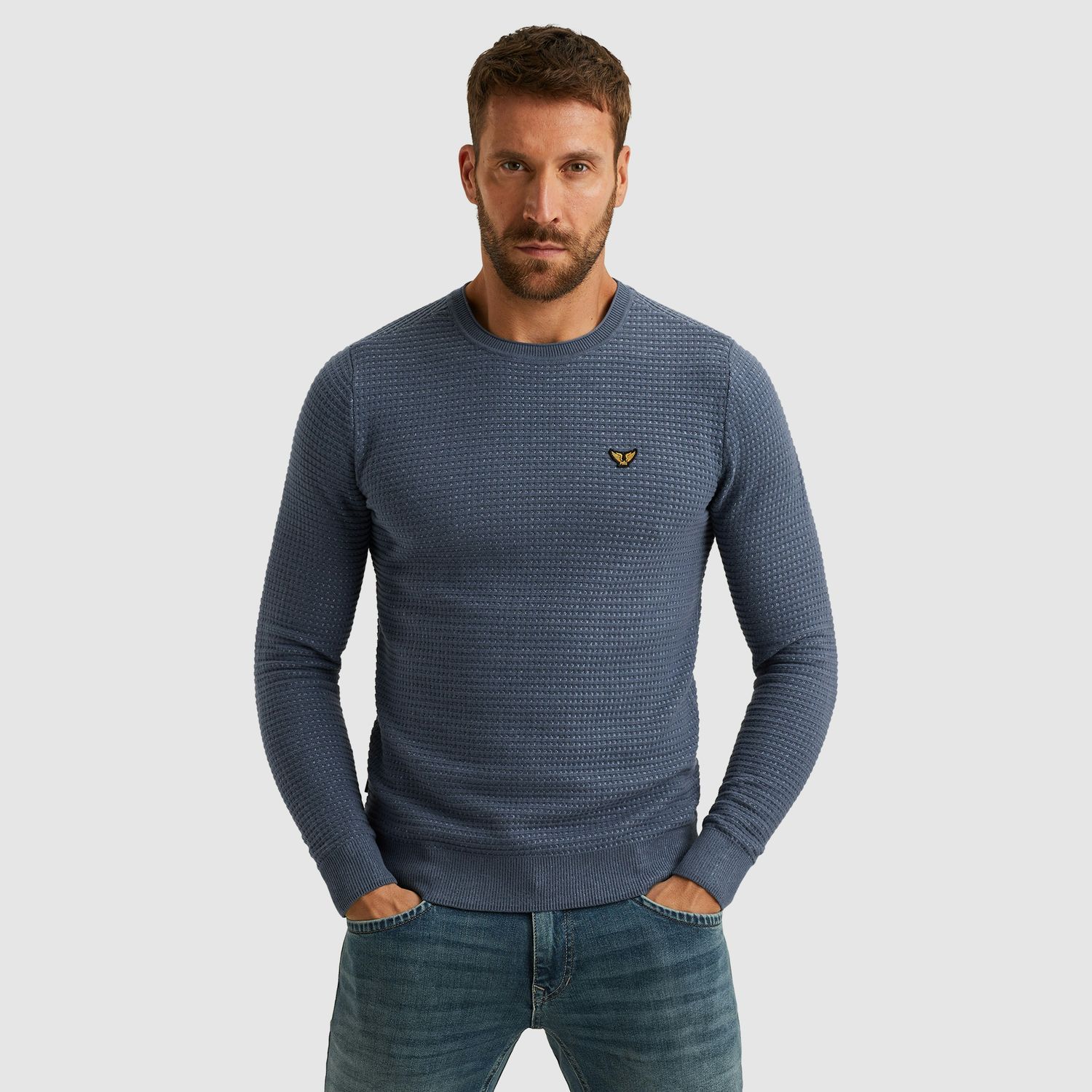 PME Legend R-neck cotton mouline Vintage Indigo PKW2511330