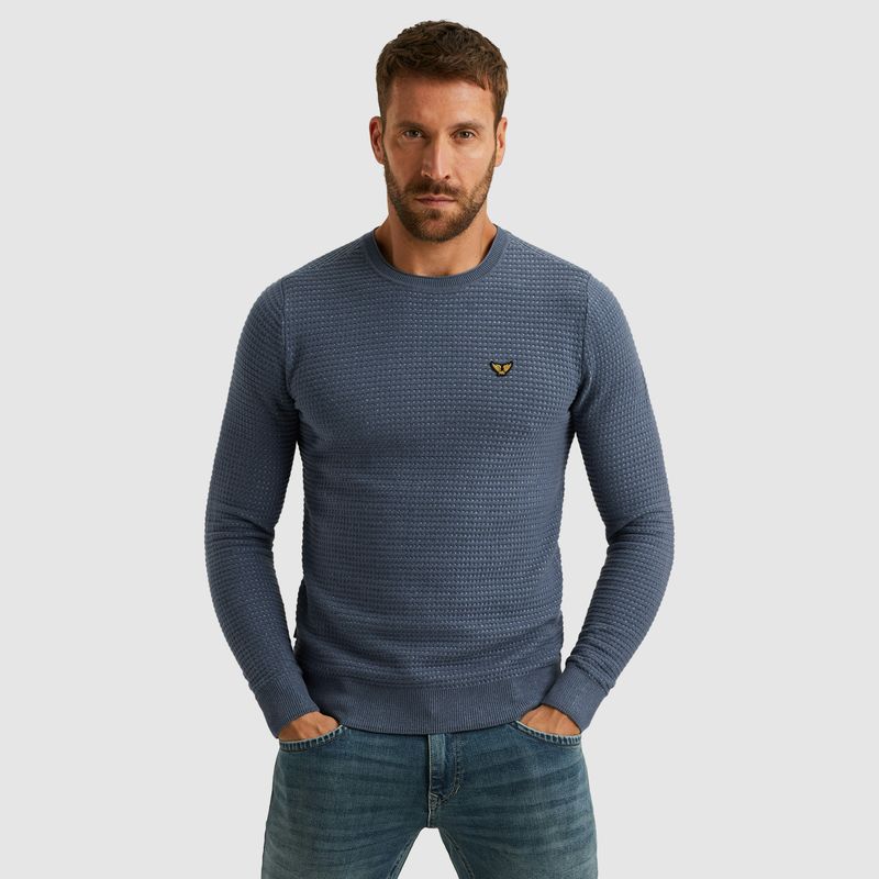 PME Legend R-neck cotton mouline Vintage Indigo PKW2511330