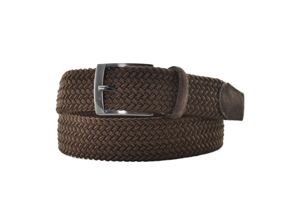 SIXROAD - 6ROAD Riem vlecht stretch suède donker bruin 395050