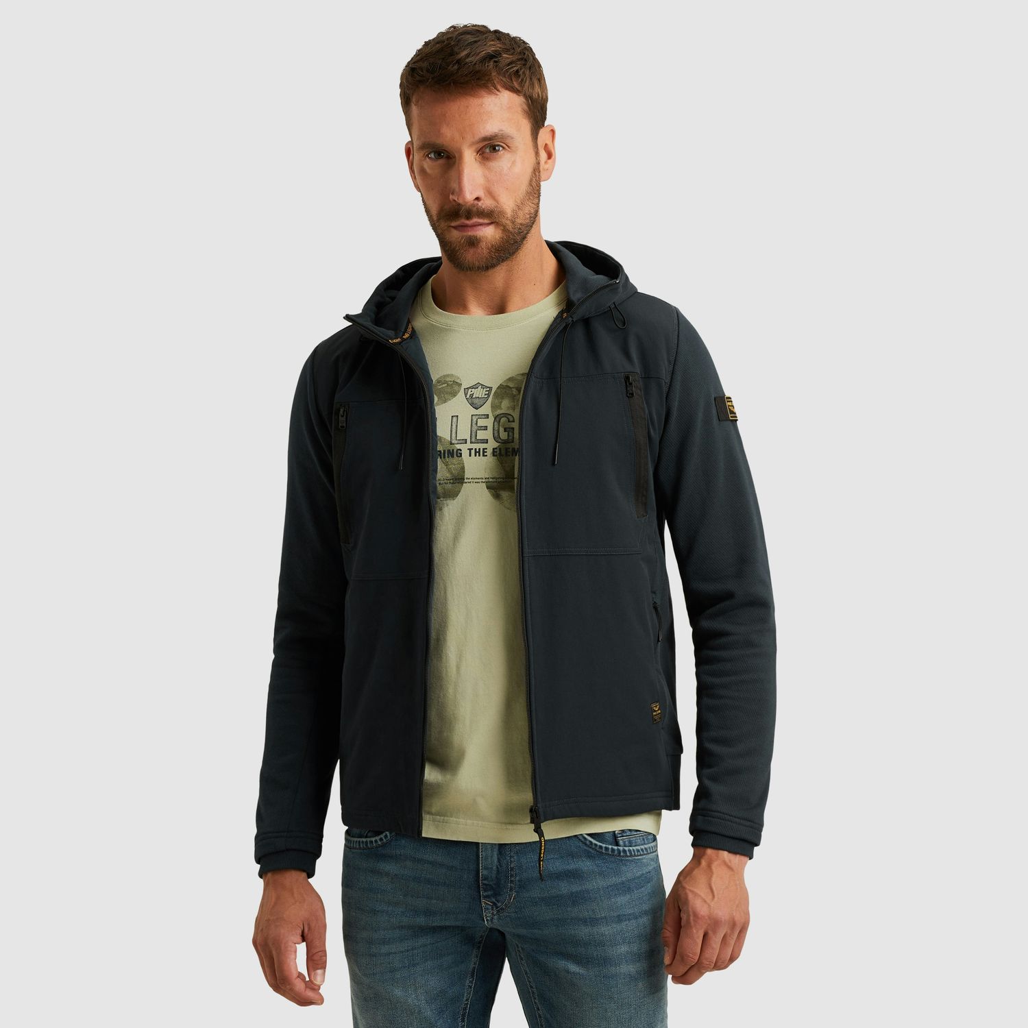 PME Legend Zip jacket terry nylon mix Carbon PSW2511487