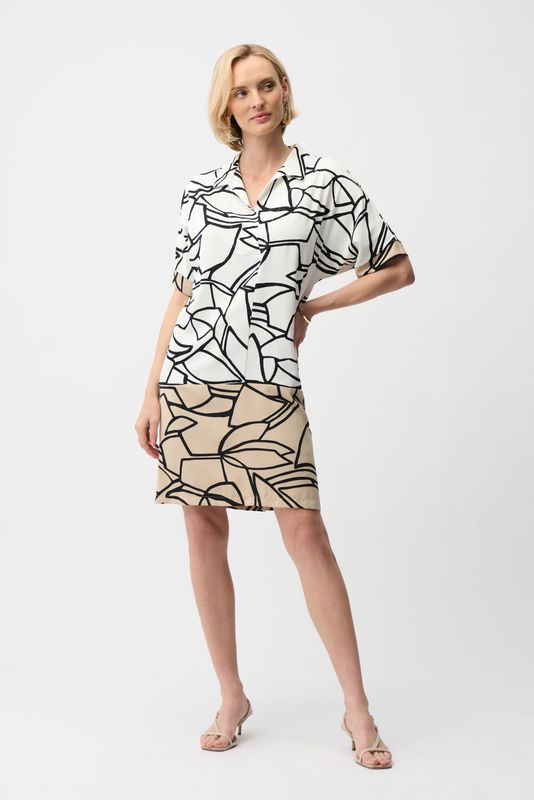 Joseph-Ribkoff-jurk-261087-abstracte-print-vanilla-multi-Lendi
