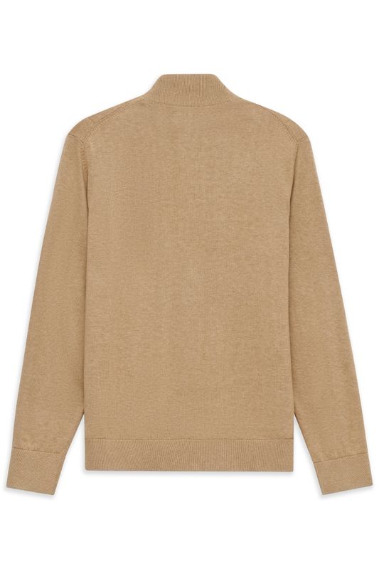 Herenmode-Bugatti-casual-cardigan-beige-comfortabele-pasvorm