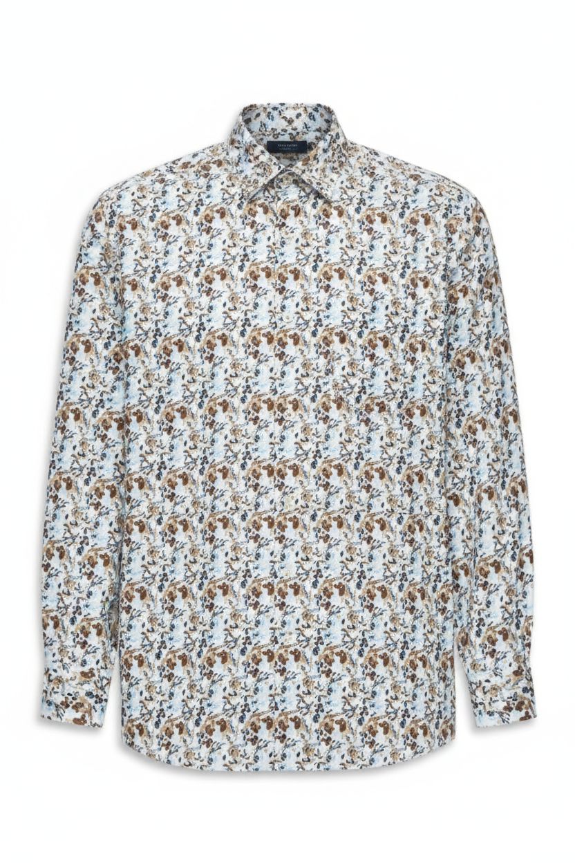 Bugatti-heren-overhemd-aqua-blauw-katoen-9350-18514E-Lendi-Front-voorzijde