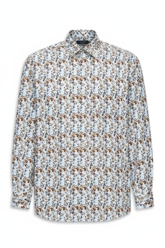 Bugatti-heren-overhemd-aqua-blauw-katoen-9350-18514E-Lendi-Front-voorzijde