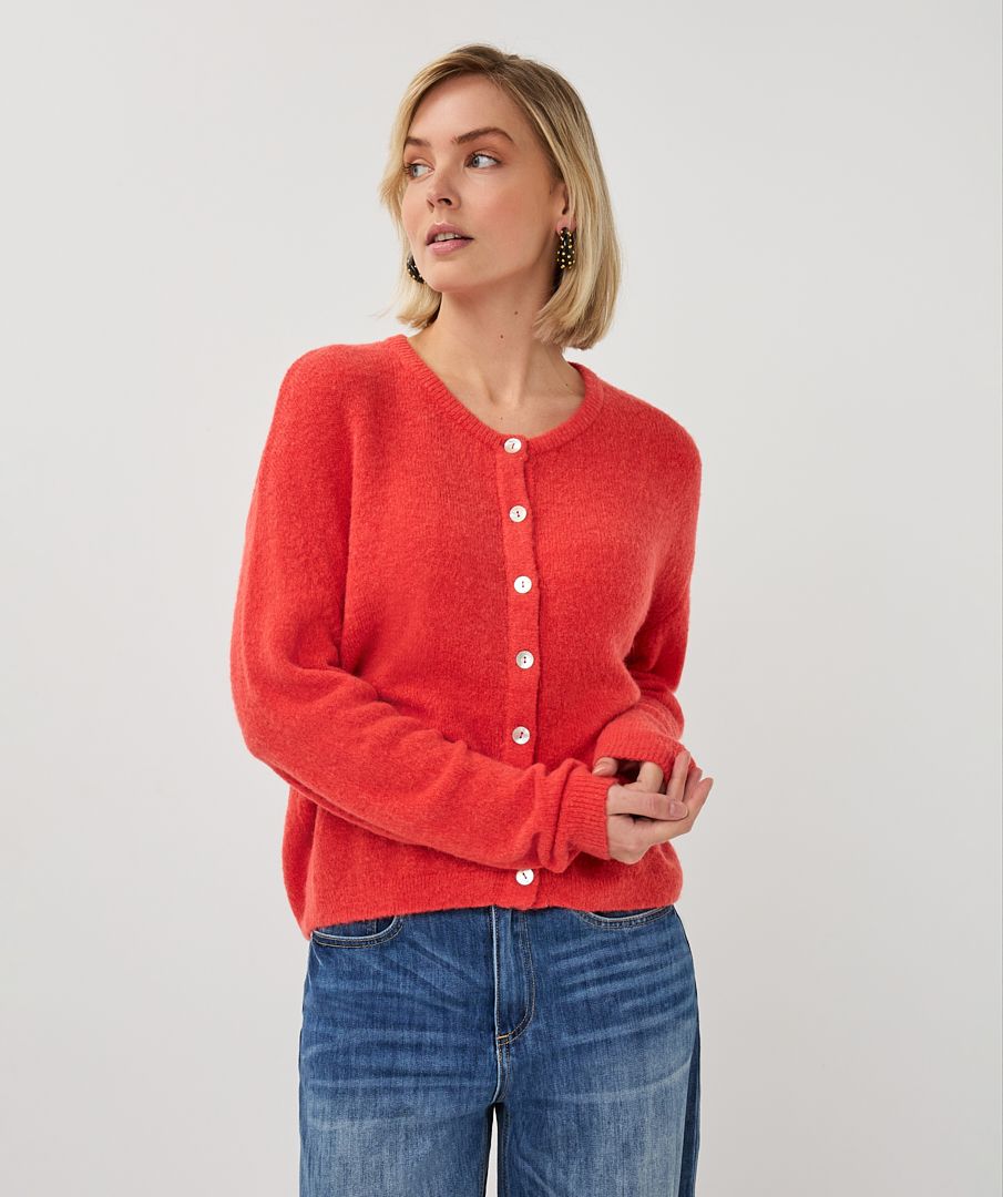 Esqualo Cardigan boxy Chili Red SP26.07006