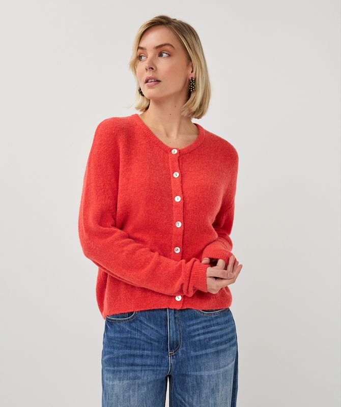 Esqualo Cardigan boxy Chili Red SP26.07006