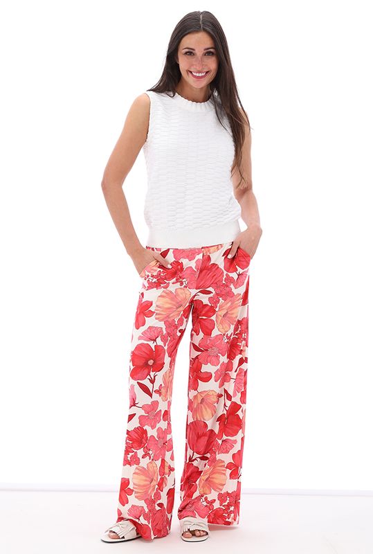 K-Design Broek met print Rood C115