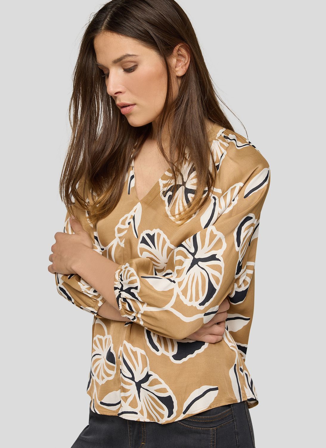 Thomas Rabe blouse mandel beige 100 procent viscose dames 56-115100