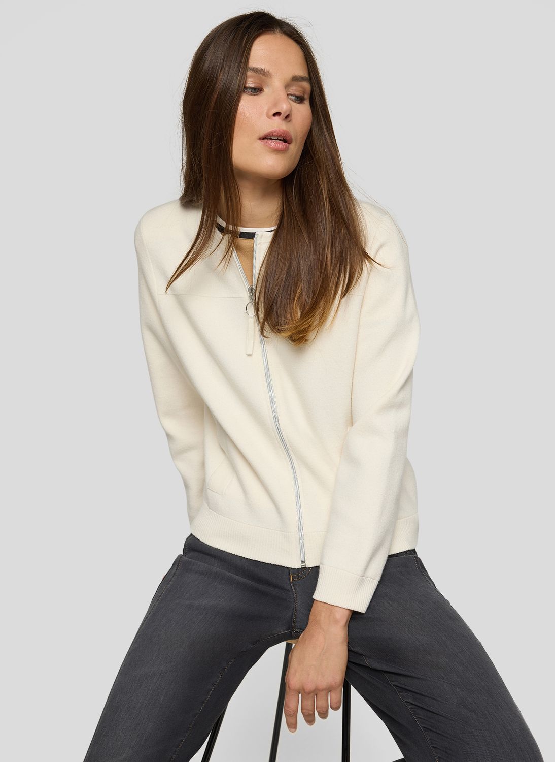 RABE cardigan vest timeless now alabaster 56-115523