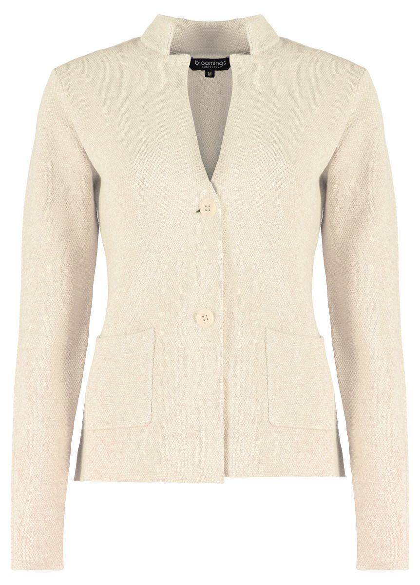 Bloomings gebreide blazer sandshell melange beige dames vestjasje slk20-8907