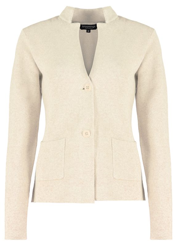 Bloomings gebreide blazer sandshell melange beige dames vestjasje slk20-8907