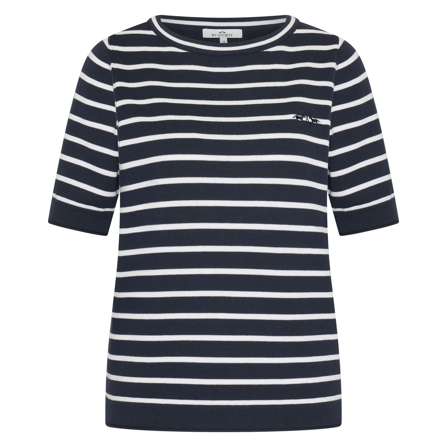 HV Society pullover HVSAmber navy blauw 100 procent katoen dames 0409103803