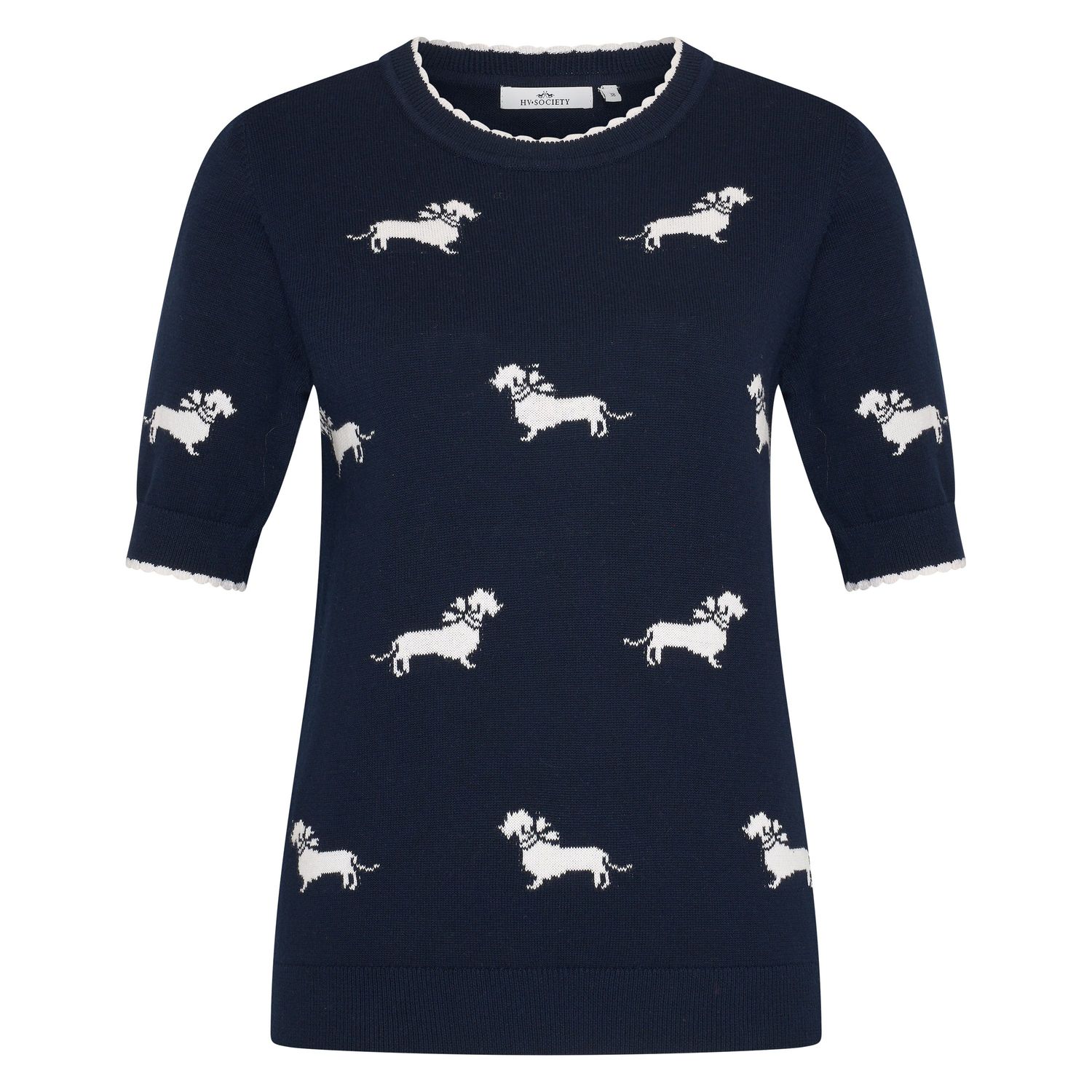 HV Society pullover HVSAmelia navy blauw 100 procent katoen dames 0409103814