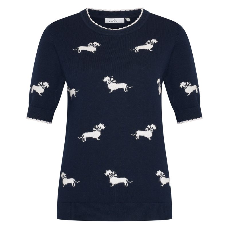 HV Society pullover HVSAmelia navy blauw 100 procent katoen dames 0409103814