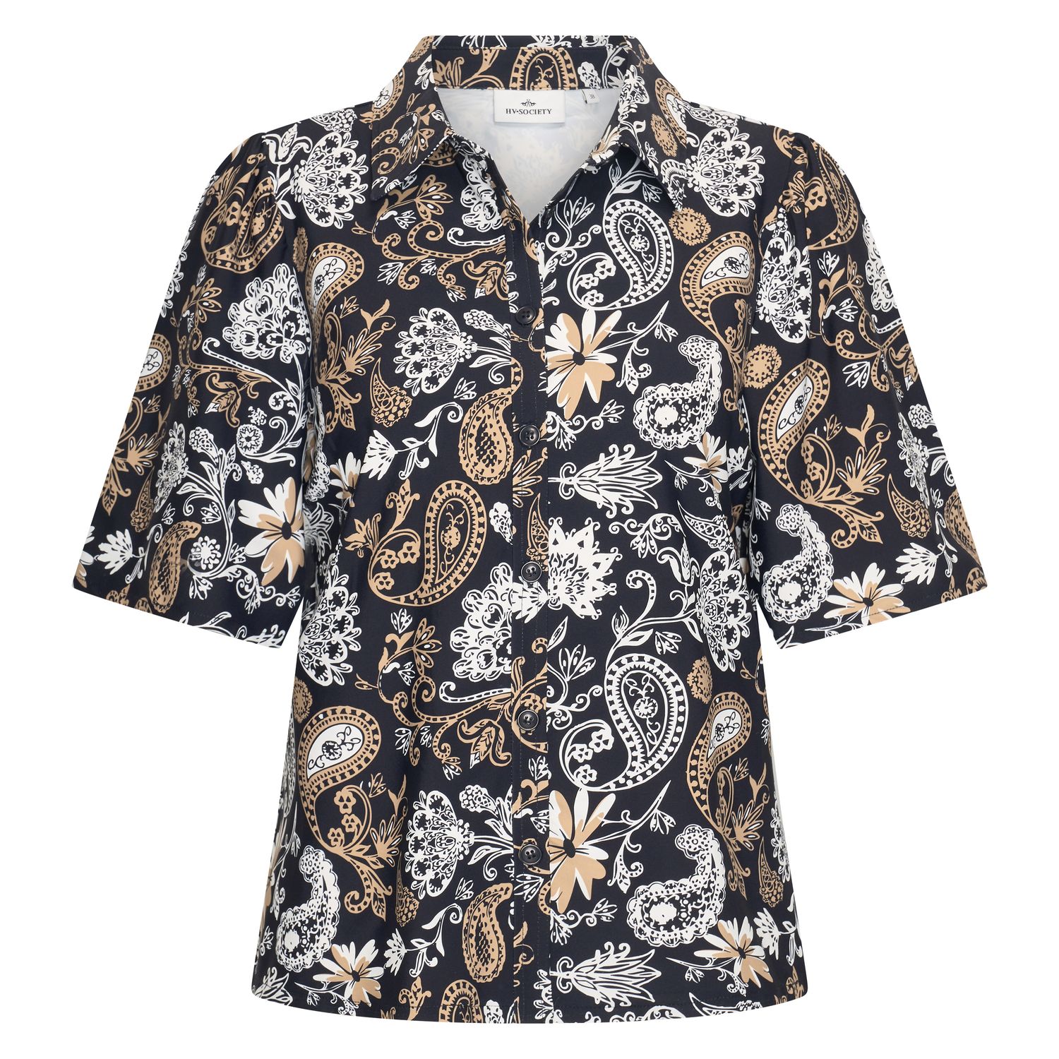 HV Society Blouse HVSScarlet Navy donkerblauw travel stretch 0404103800-5001 zomer 2026