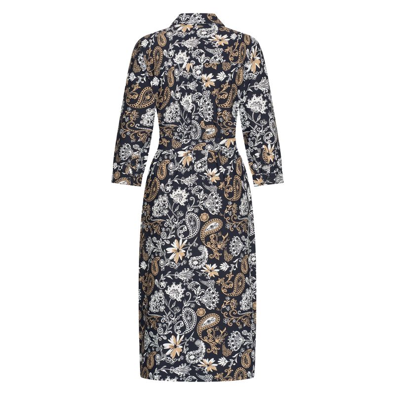 Dames jurk HV Society Navy travel stof elastaan stretch collectie summer 26