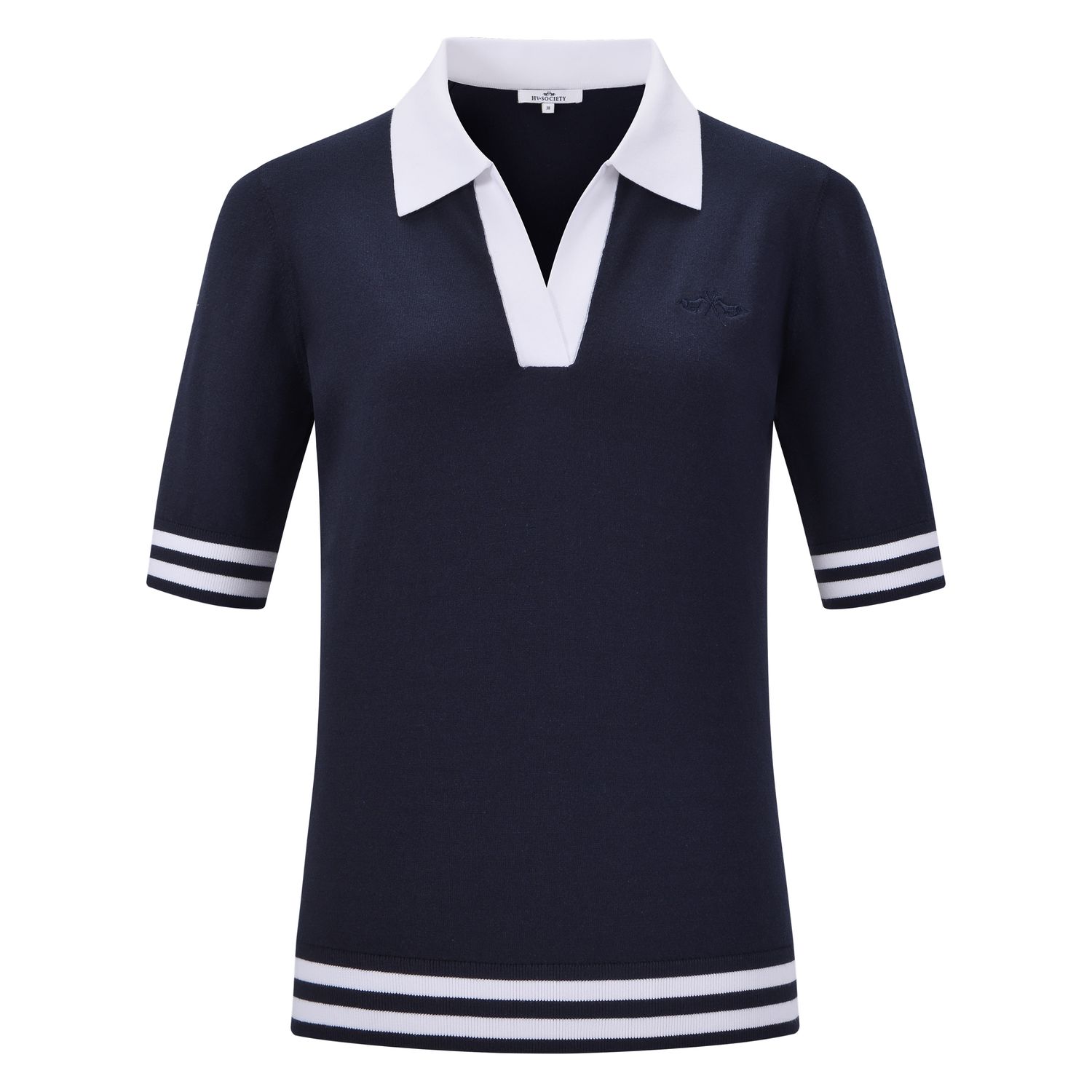 HV Society Knitted Polo HVSBerber Navy donkerblauw gebreid 0409103826-5001 zomer 2026