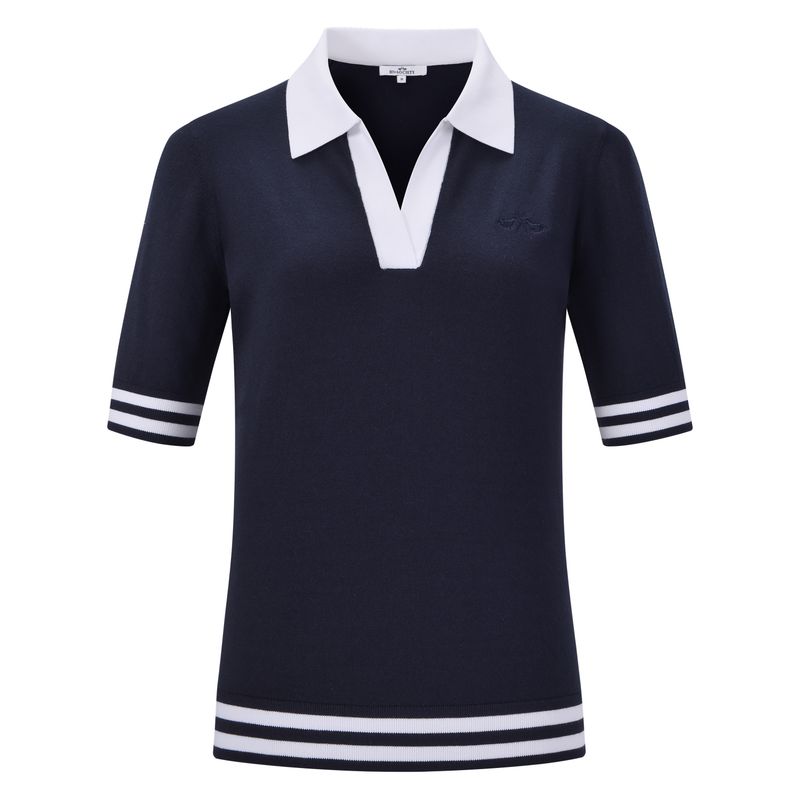 HV Society Knitted Polo HVSBerber Navy donkerblauw gebreid 0409103826-5001 zomer 2026