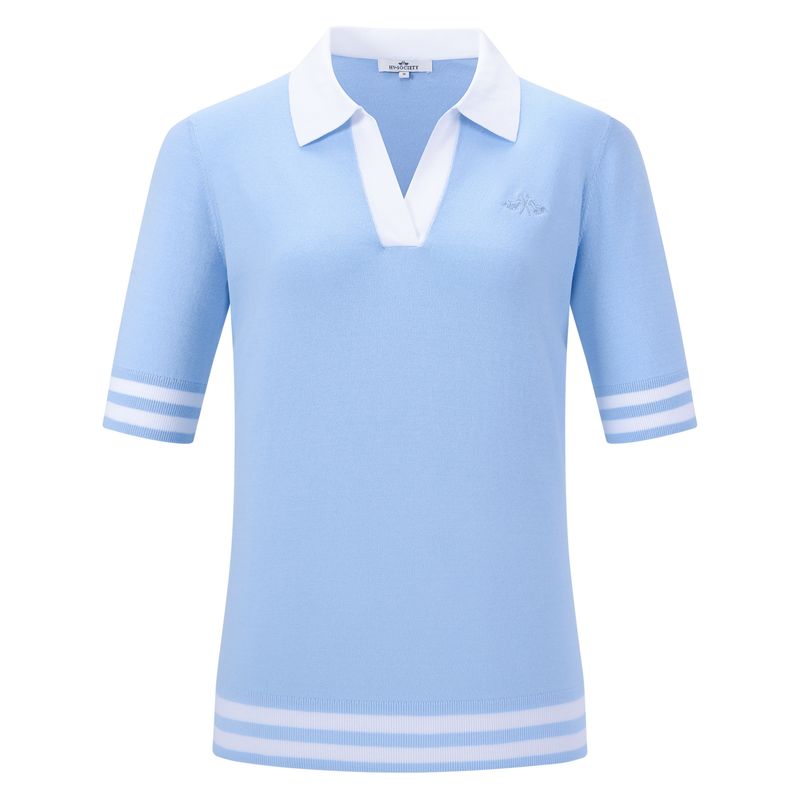 HV Society Knitted Polo HVSBerber Light Blue lichtblauw gebreid 0409103826-5045 zomer 2026