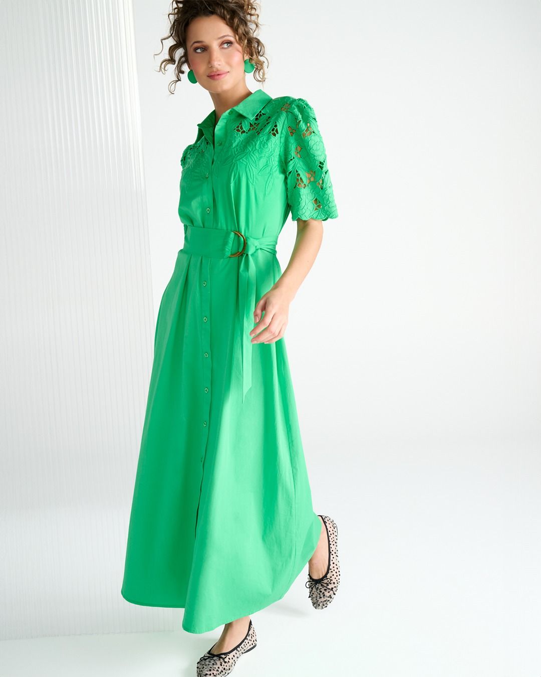 You're my lobster by K-Design Maxi jurk met design & borduursel Groen C734L