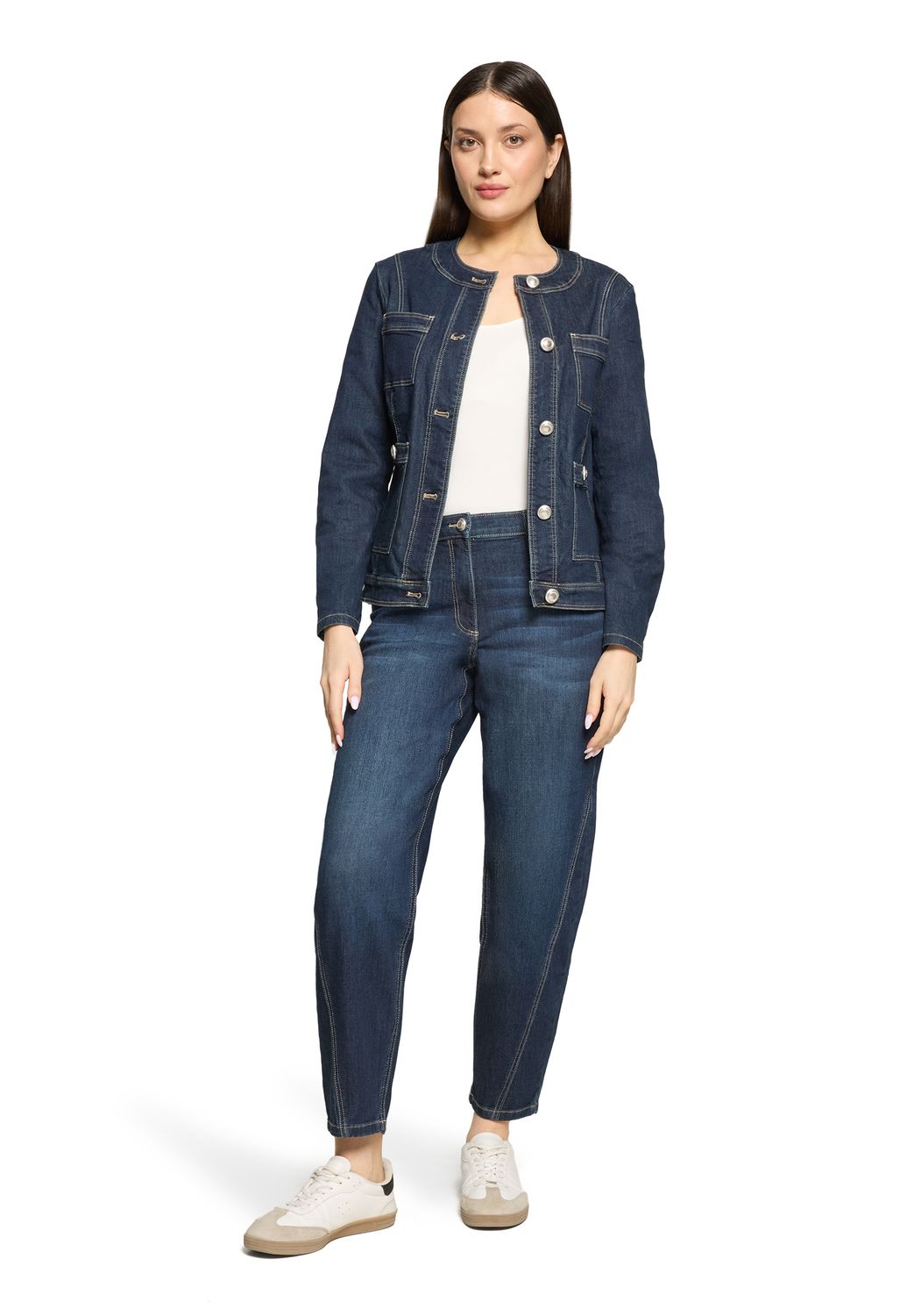 Elegant kort spijkerjasje blazerstijl donkerblauw Betty Barclay bij Lendi fashion