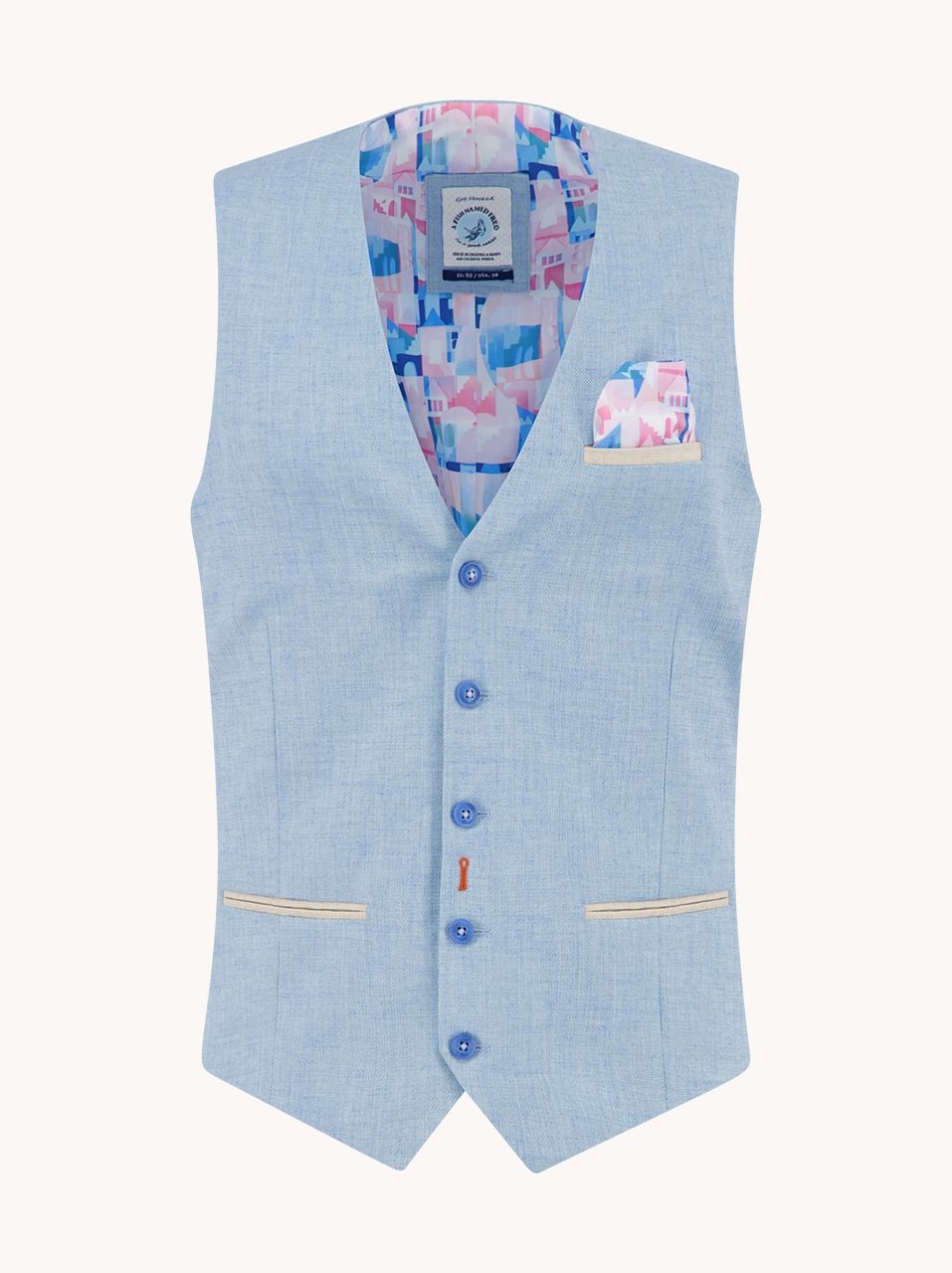 A Fish Named Fred Heren Gilet Aqua Blue 33.135 Fred's Art Gallery